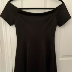 Off the shoulder A line black dress. Junior mini dress like new worn twice